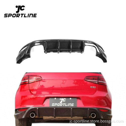 Auto Carbon Fiber Rear Bumper Lip Diffuser for VW Golf VII GTI 2014+